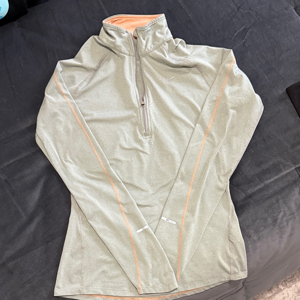 Nike Women's Long Sleeve Top - Gray and Orange